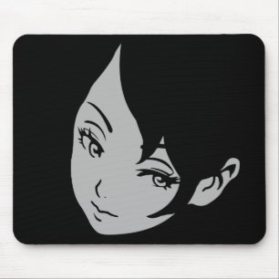 Alfombrilla De Ratón Cara de chica anime linda