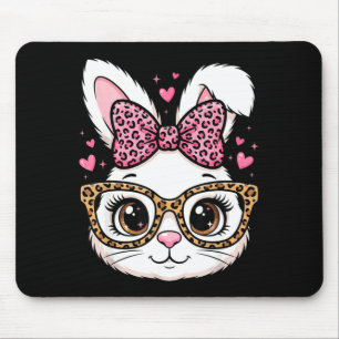 Alfombrilla De Ratón Cara de conejo de Pascua linda gafas de sol de laz