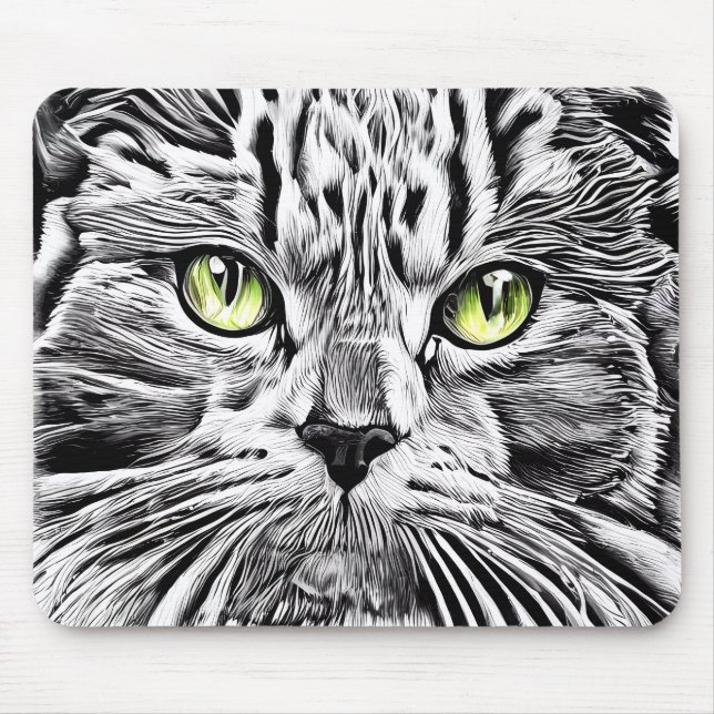 Alfombrilla De Ratón Cara de gato (Frente)