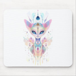 Alfombrilla De Ratón Cara de gato alienígena