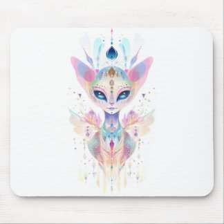 Alfombrilla De Ratón Cara de gato alienígena