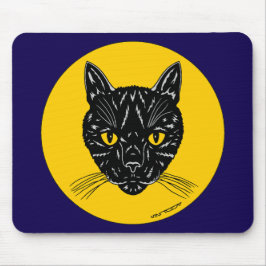 Alfombrilla De Ratón Cara de Gato Negro