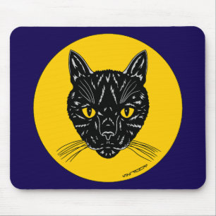 Alfombrilla De Ratón Cara de Gato Negro