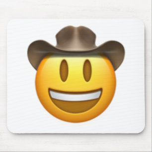 Alfombrilla De Ratón Cara de la emoji del vaquero