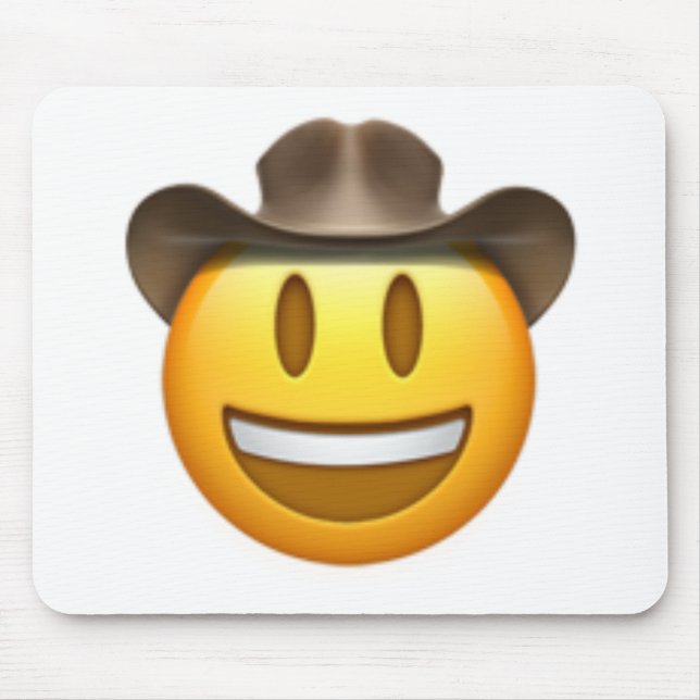 Alfombrilla De Ratón Cara de la emoji del vaquero (Frente)