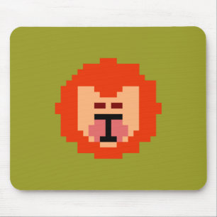Alfombrilla De Ratón Cara de león pixelada linda 