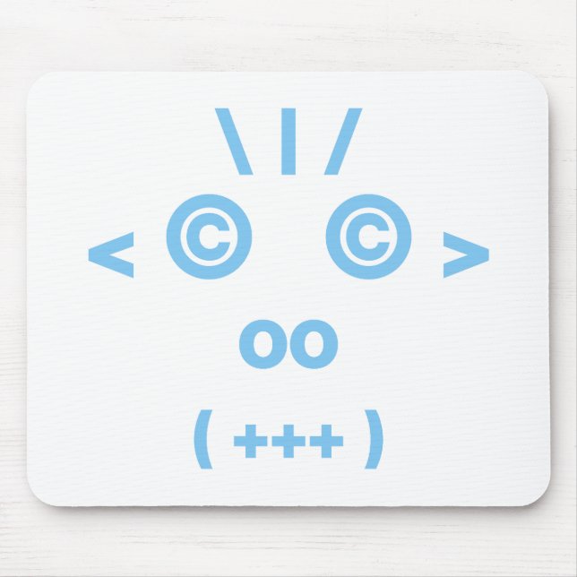 Alfombrilla De Ratón Cara de mono (azul) (Frente)