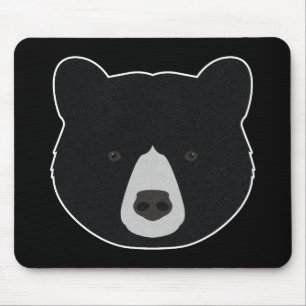 Alfombrilla De Ratón Cara de Oso Negro