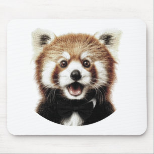 Alfombrilla De Ratón Cara de panda rojo