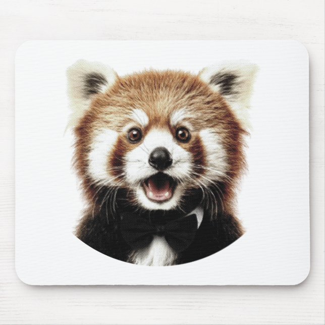 Alfombrilla De Ratón Cara de panda rojo (Frente)