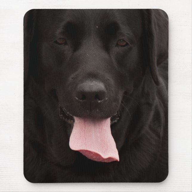 Alfombrilla De Ratón Cara de perro negro (Frente)