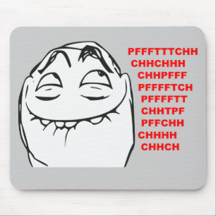 Alfombrilla De Ratón Cara de risa Meme cómico de la rabia de PFFTCH