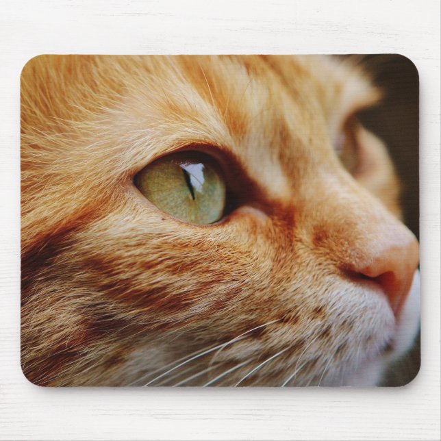 Alfombrilla De Ratón Cara determinada de un gato jengibre (Frente)