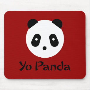 Alfombrilla De Ratón Cara linda de la panda del ~ de Kawaii