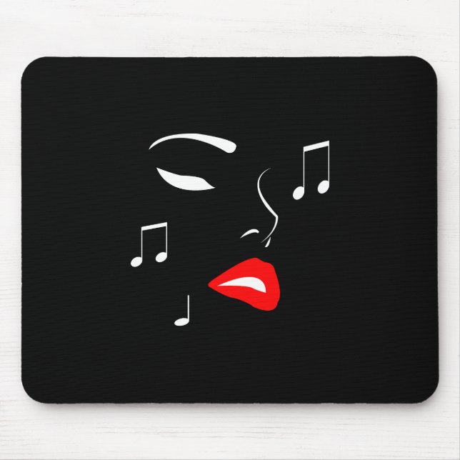 Alfombrilla De Ratón Cara musical femenina (Frente)