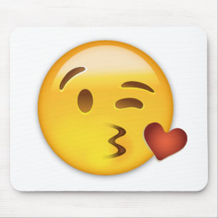 Alfombrilla De Ratón Cara que lanza una emoji del beso