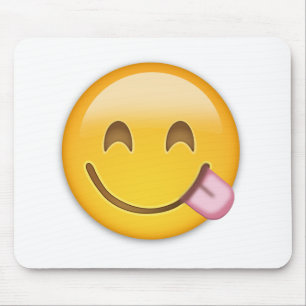 Alfombrilla De Ratón Cara Savouring emoji deliciosa de la comida