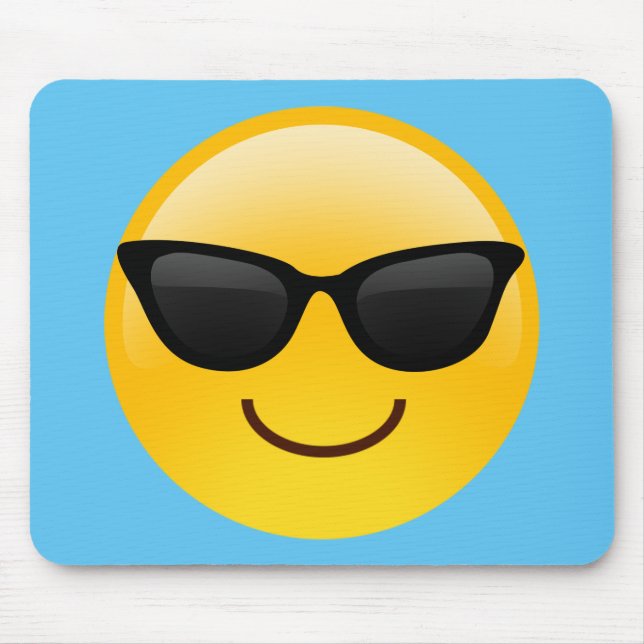 Alfombrilla De Ratón Cara sonriente con emoji fresca de las gafas de (Frente)