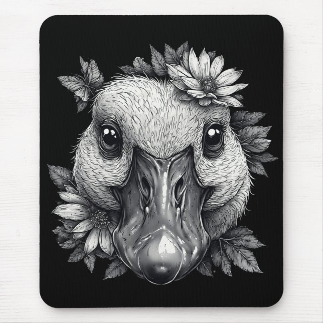 Alfombrilla De Ratón Cara the Goose with Flowers - Mouse Pad (Frente)