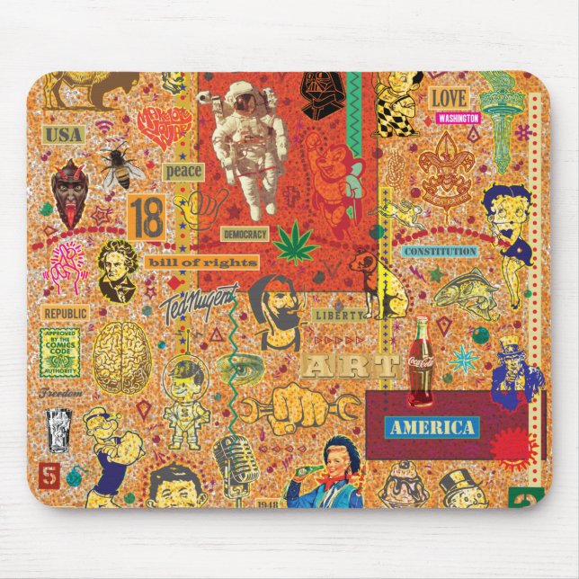 Alfombrilla De Ratón Carácter Collage-1 Mousepad (Frente)