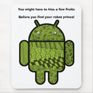 Alfombrilla De Ratón Carácter de garabato paisley para el robot Android