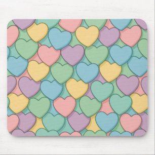 Alfombrilla De Ratón caramelo colorido patrón de corazón día de San Val