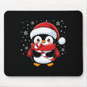 Alfombrilla De Ratón Caramelo de Navidad de Pingüino Invierno Niña Bebe