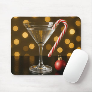 Alfombrilla De Ratón Caramelo de Navidad en una copa de Martini