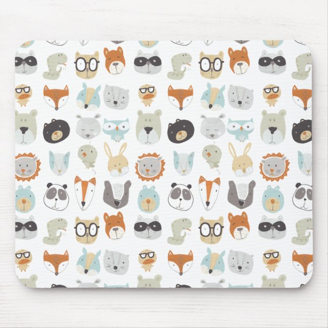 Alfombrilla De Ratón Caras amigables | Retratos de animales salvajes (Frente)