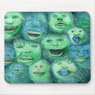 Alfombrilla De Ratón Caras divertidas. Monstruos del dibujo animado de