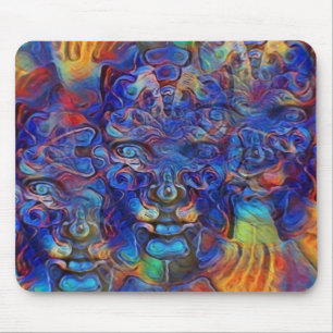 Alfombrilla De Ratón Caras fractales abstractas