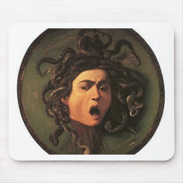 Alfombrilla De Ratón Caravaggio - medusa - ilustraciones italianas (Frente)