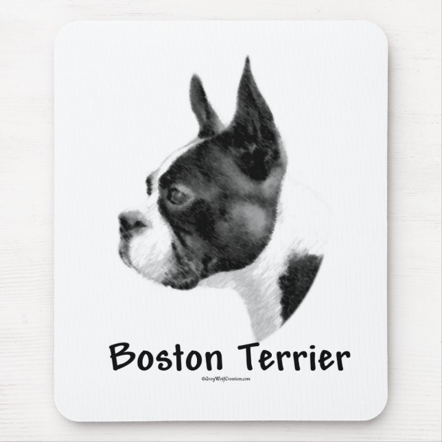 Alfombrilla De Ratón Carbón de Boston Terrier 2 (Frente)