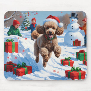Alfombrilla De Ratón Carbono en Nieve con Gorra de Navidades
