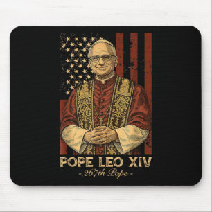 Alfombrilla De Ratón Cardenal Robert Prevost Pope Leo Xiv Bandera Ameri