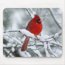 Alfombrilla De Ratón Cardenal rojo en la nieve Mousepad