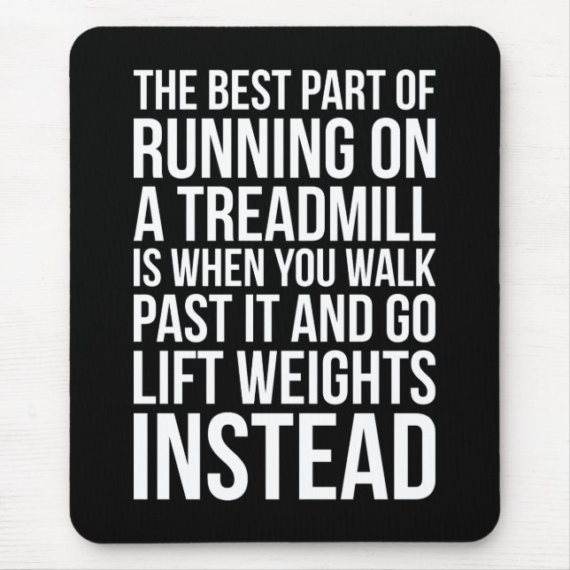 Alfombrilla De Ratón Cardio, Treadmill Running vs Lifting - Divertido g (Frente)