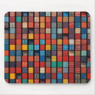 Alfombrilla De Ratón Carga colorida: Cuadrícula de contenedores de tran