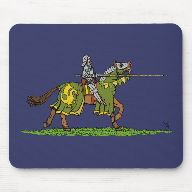 Alfombrilla De Ratón Cargando Knight medieval (Frente)