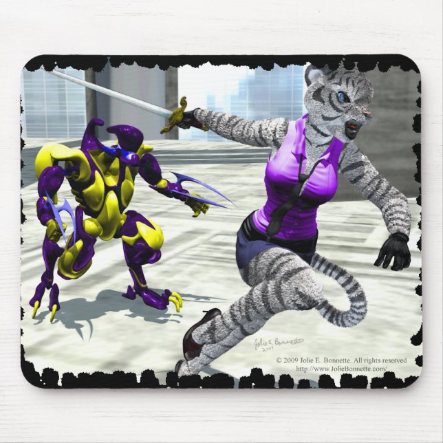 Alfombrilla De Ratón Cargando Mousepad de tigres (Frente)