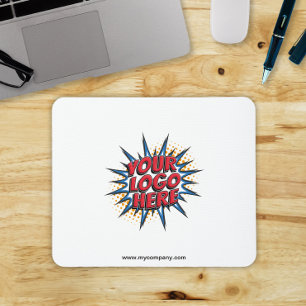 Alfombrilla De Ratón Cargar logotipo blanco sencillo moderno