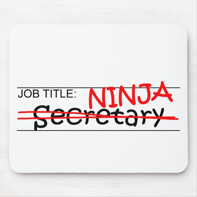 Alfombrilla De Ratón Cargo Ninja - secretaria (Frente)