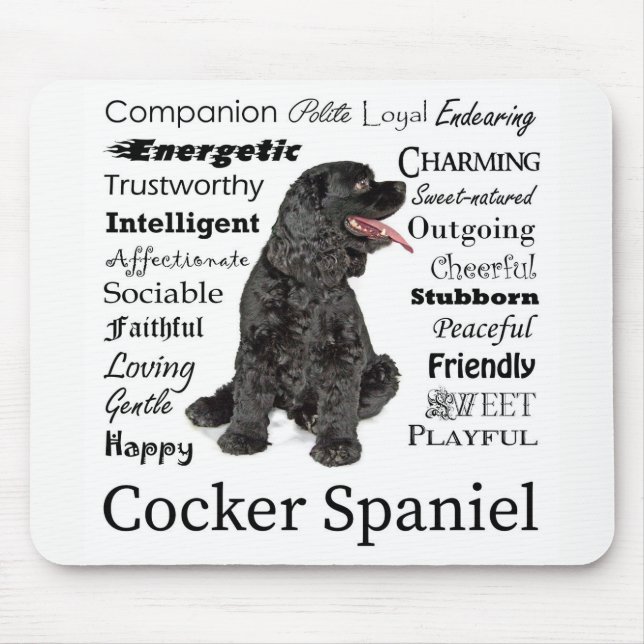 Alfombrilla De Ratón Cargos de Cocker Spaniel Mousepad (Frente)