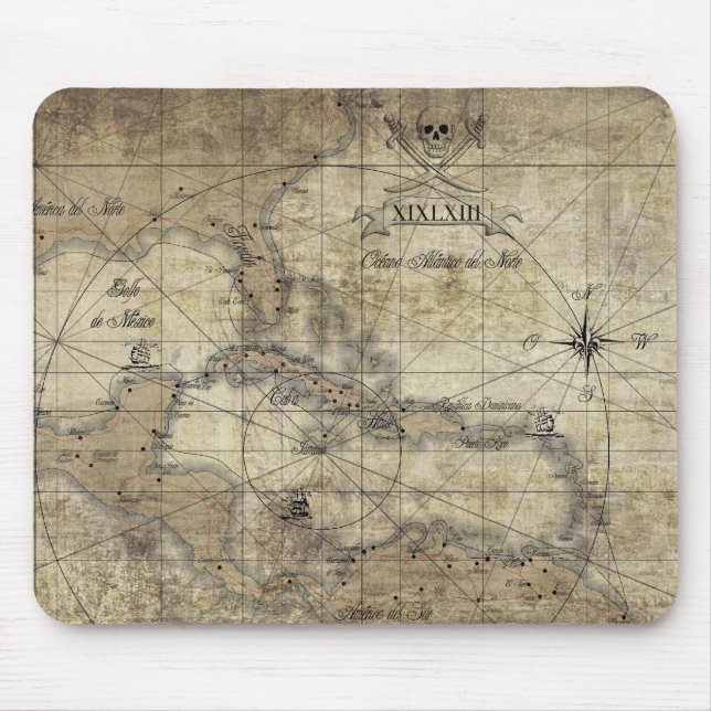 Alfombrilla De Ratón Caribbean - old map (Frente)