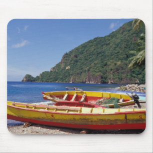 Alfombrilla De Ratón Caribe, BWI, Santa Lucía, Barcos de vela, Soufrier