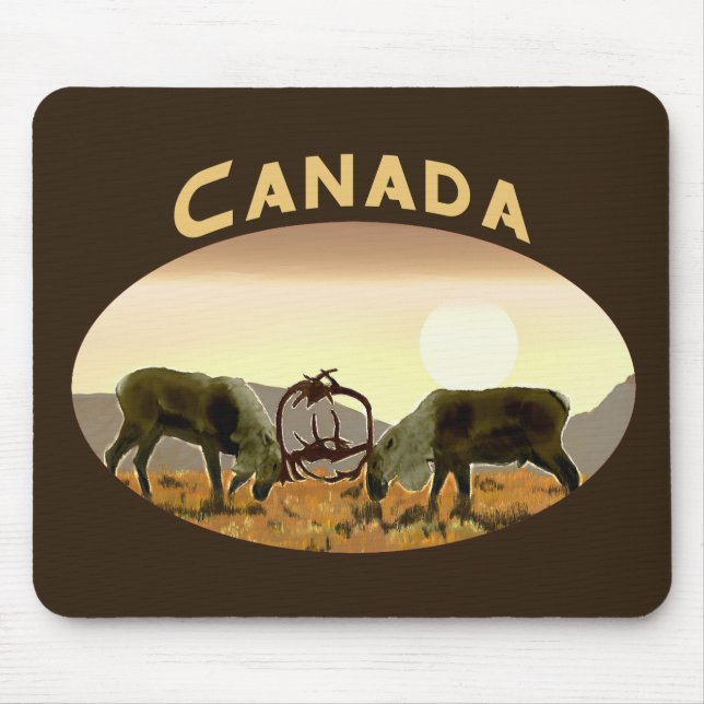 Alfombrilla De Ratón Caribou Duel - Canadá (Frente)
