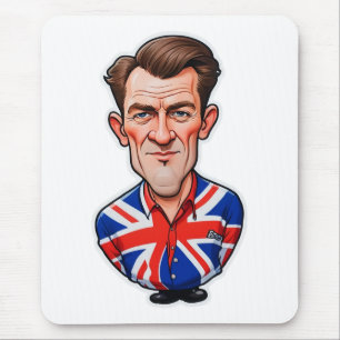 Alfombrilla De Ratón Caricatura británica con bandera de la bandera bri