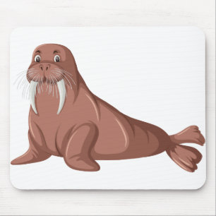 Alfombrilla De Ratón Caricatura de Cute Walrus