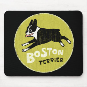 Alfombrilla De Ratón Caricatura del perro de Boston terrier  Perro ener