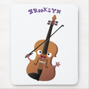 Alfombrilla De Ratón Caricatura musical divertida en violín